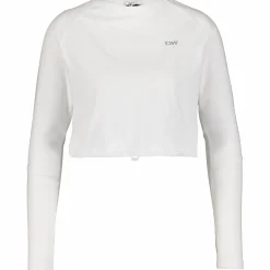 define cropped adjustable long sleeve white