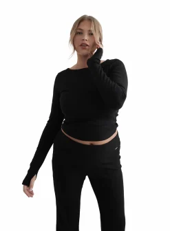ease ribbed long sleeve top