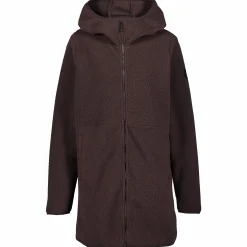 long pile hood, lang fleecejakke, dame