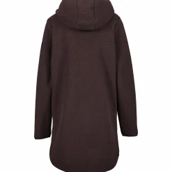 long pile hood, lang fleecejakke, dame