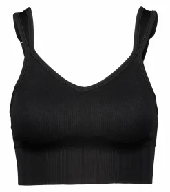 seamless rib padded sports bra